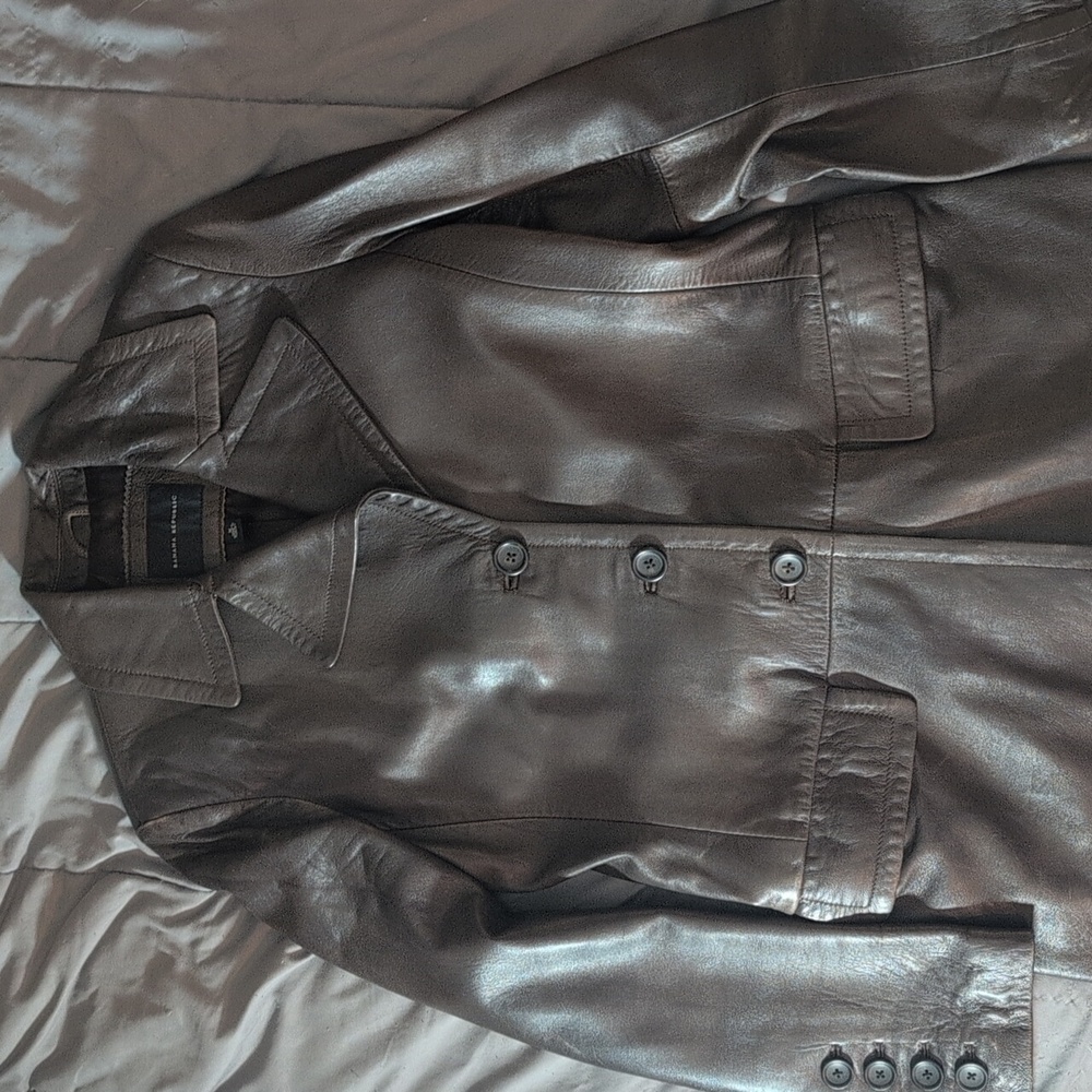 Banana Republic Dark Brown Leather Trench Coat